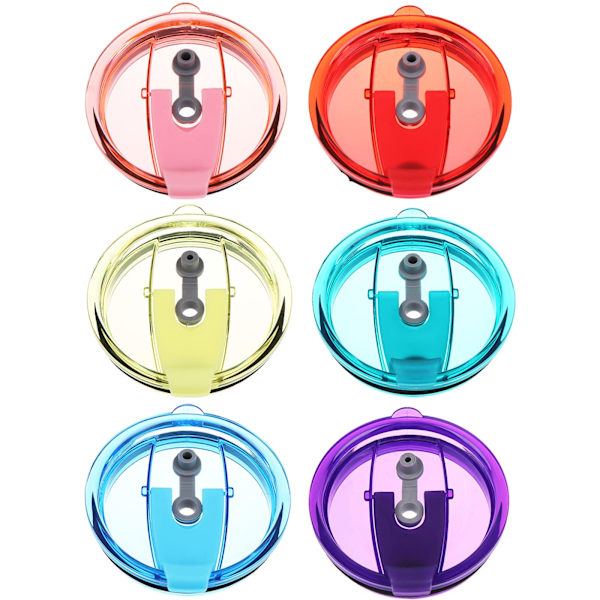 6-pack 30 oz Tumbler-lock för Tumbler Travel Cup Spill Proof och stänksäkra lock Covers Classic Clear Flip Ersättningslock