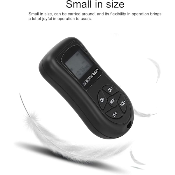 Lomme Radio Bærbar LCD Display Digital Radio FM Radio med Hodetelefoner og Lanyard Liten Håndholdt Batteridrevet Gåing Trådløs Radio