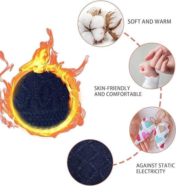 Par Dam Vinter Touch Screen Handskar, Vinter Unisex Termiska Stickade Elastiska Muddhandskar Varma Stickade Pekskärmsvantar för Utomhusbruk