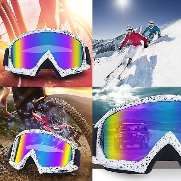 Laadukkaat moottoripyörälasit, sumunesto UV, unisex-sukelluslasit, sopii ulkoilulajeihin (väri)