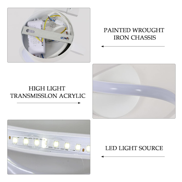 LED-vägglampa, inomhusvägglampa 18W 2000LM, modern vägglampa för sovrum, hall, kontor, 6500K kallvitt ljus