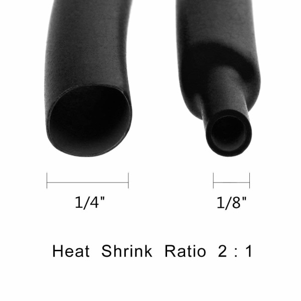 Krympslang 532 st svart förhållande 2:1 slang 1-10 mm kit