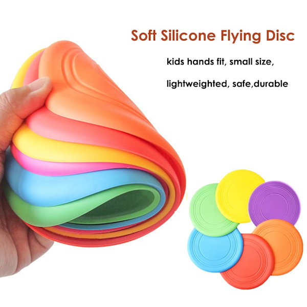6 st barn flygande disc leksak utomhus spel disk flygblad frisbee