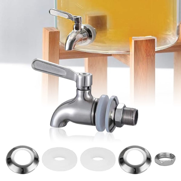 16MM Ölkran Ölfat Apparater Rostfritt Stål, Kranersättning Spigot för Juice Kalla Drycker Vin Hembryggd Tunna Kran Hem och Fest