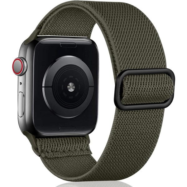 Loop-hihna yhteensopiva Apple Watch -hihnan kanssa, säädettävä venyvä nylonpunottu urheilullinen vaihtohihna iWatch SE -sarjoille 9/8/7/6/5/4/3/2/1