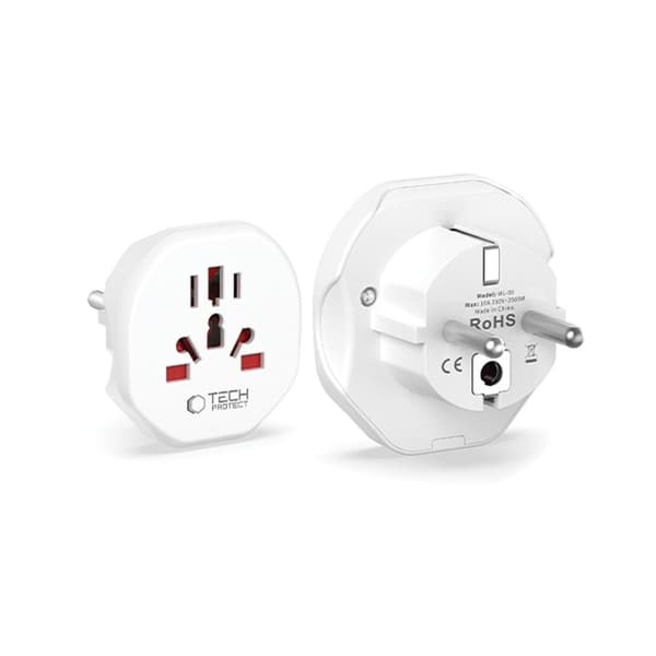 Tech-Protect Universal Reiseadapter EU Plugg Hvit 60