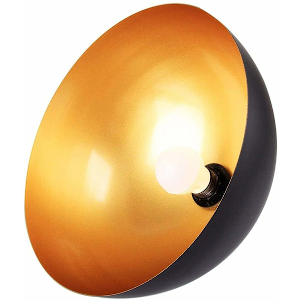 Moderne Industriel Pendellampe 2 x Vintage Pendellampe Diameter 30 cm Bredde Lampe Lysekrone Lavet af Jern Pendellampe E27 Loftlampe Sort Guld