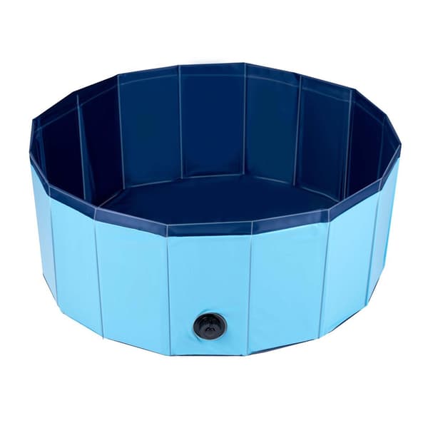 Hundebassin med ventil 80 x 30 cm / foldbart hundebassin / swimmingpool / hund