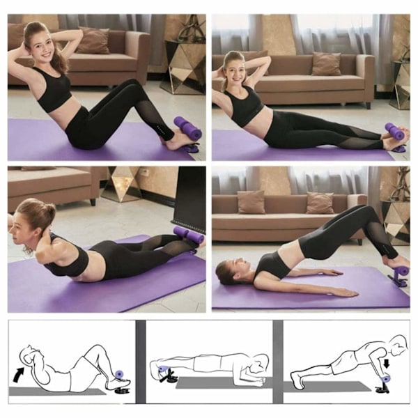 Sit-up Bar Aid-tillbehör, justerbar vadderad fotled (lila)