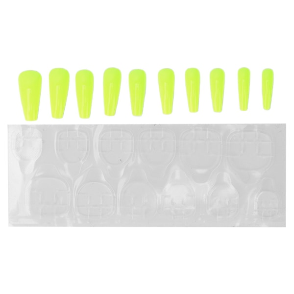10 st eleganta och fashionabla enfärgade fullständiga falska nagelspetsar manikyrverktyg för kvinnor och flickor Light green