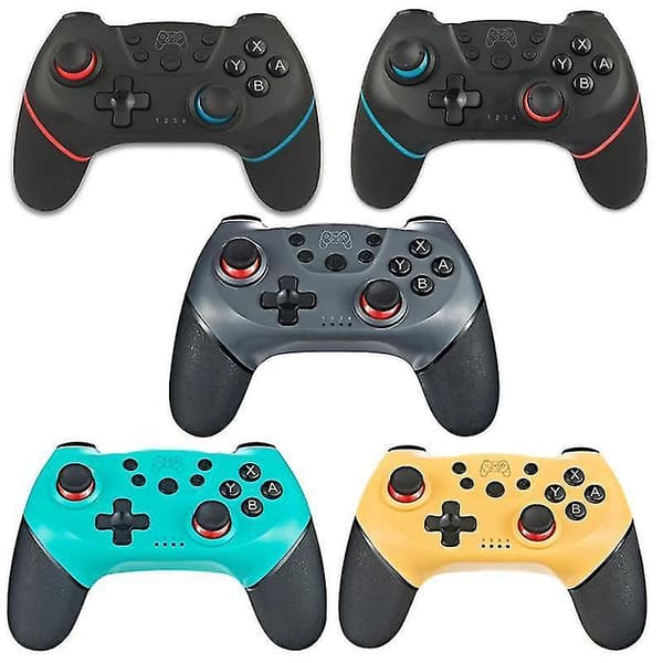 Svart trådlös Bluetooth-spelkontroll 6-axlig, för Nintendo Switch Pro