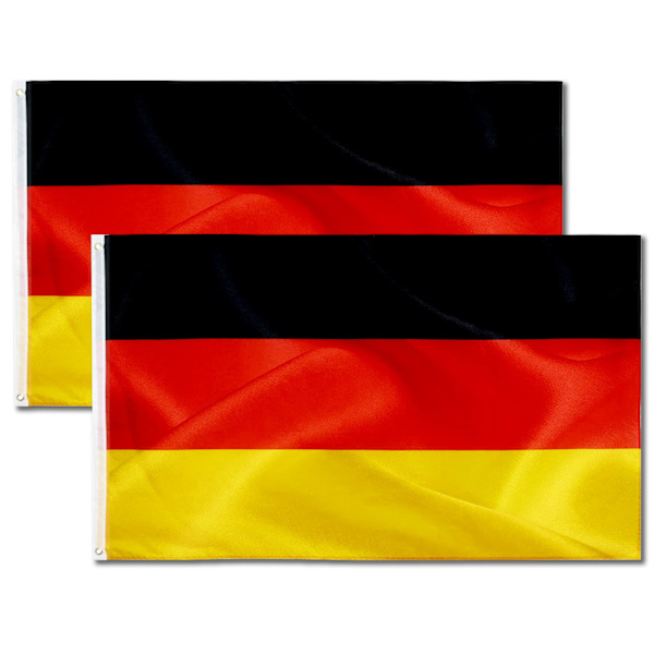 2 st Tyskland flagga 3x5 fot 2022 VM-dekorationer