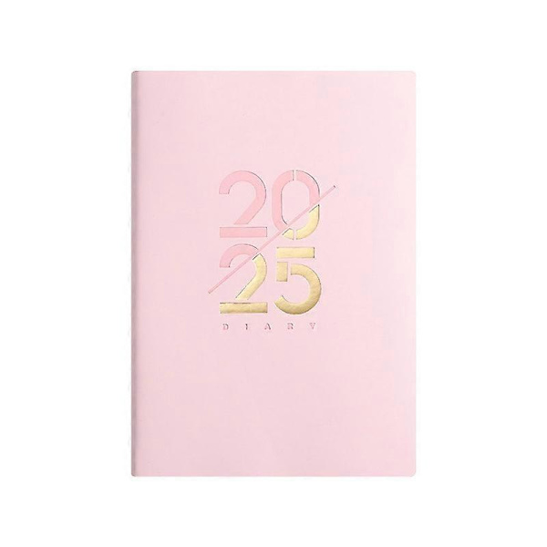 2025 Engelsk skemabog, blød omslag A5 daglig planlægger (Pink Engelsk) Pink