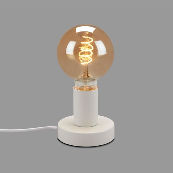 Bordlampe 1 x E27 maks. 10 W med kabelkontakt Hvid 100 x 90 mm