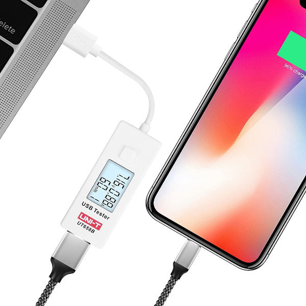 UNI-T UT658 USB-testare, DC 5.1A 30V Amp USB-spänningstestare, testa hastigheten på laddare, kablar, kapacitet för powerbanker