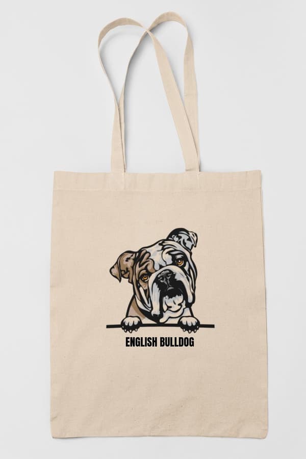Englanninbulldoggi-kangaskassi koiran ostoskassi Kangaskassi Luonto Nature one size