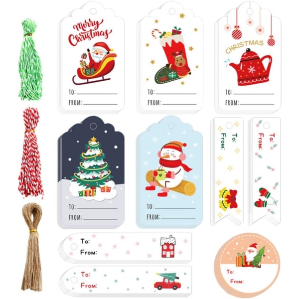 1 Set Christmas DIY Gift Hanging Tags Painted Paper (150Pcs)