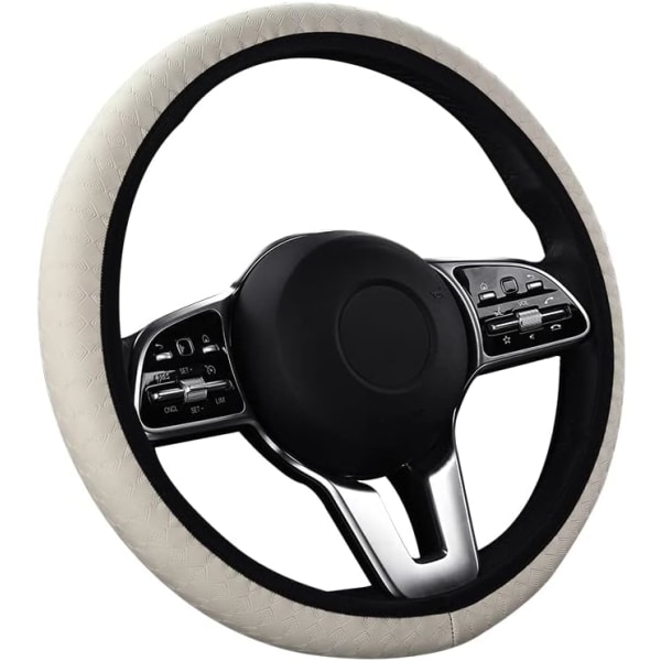 Steering Checker Style Wheel Cover Microfiber Leather Anti-Slip Universal Car Steering Wheel Cover Faux Leather for Car Accessories Without Inner Ring