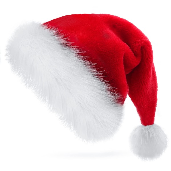 Julehat,Julehue Voksne Julehat Unisex Velvet Hyggelig julehat til nytårsfestartikler (rød)