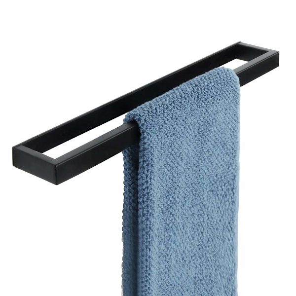 Badeværelse Håndklædeholder Sort Håndklædeholder 304 Rustfrit Stål Håndklædeholder 40CM Vægmonteret