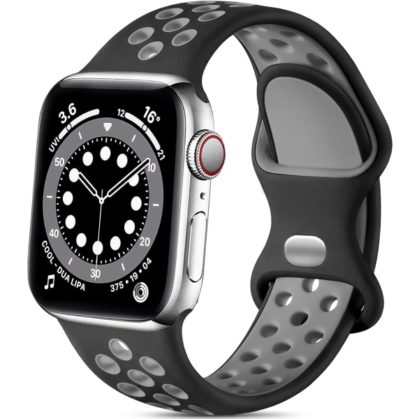 Silikon sportrem kompatibel med Apple Watch Strap, för Apple Watch Ultra/Ultra 2/iWatch SE Series 9 8 7 6 5 4 3 2 1