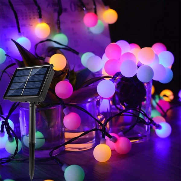 Solar Fairy Lights Multicolor 100 LED Ball 55 Ft String Lights