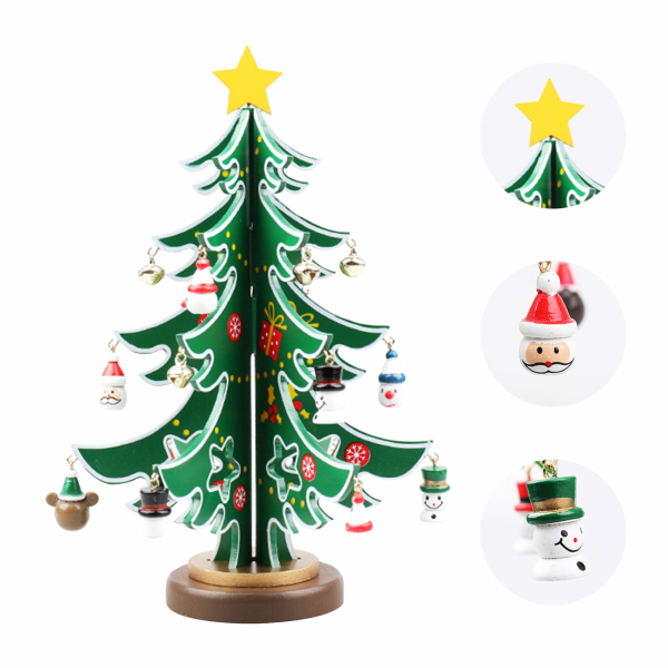 Træ juletræ DIY kreativt miniature juletræ sæt