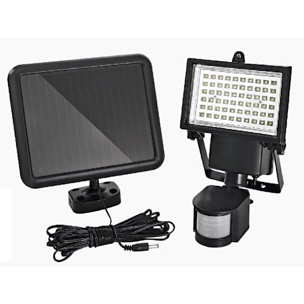 60 LED solcelle-spotlight IP44 med bevægelsessensor
