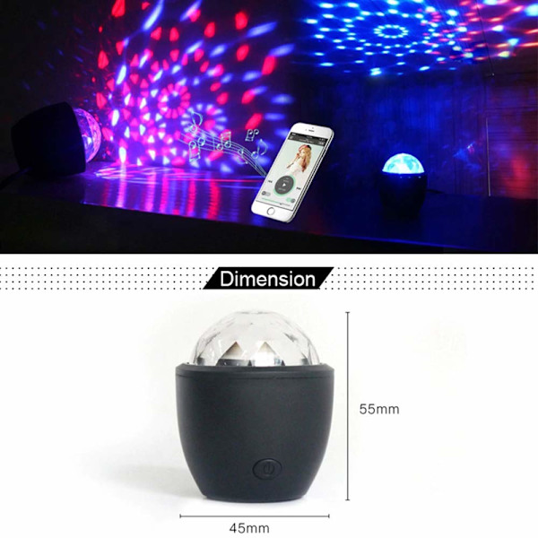 Mini LED-scene lys DJ Disco-kule lys, roterende LED-lys