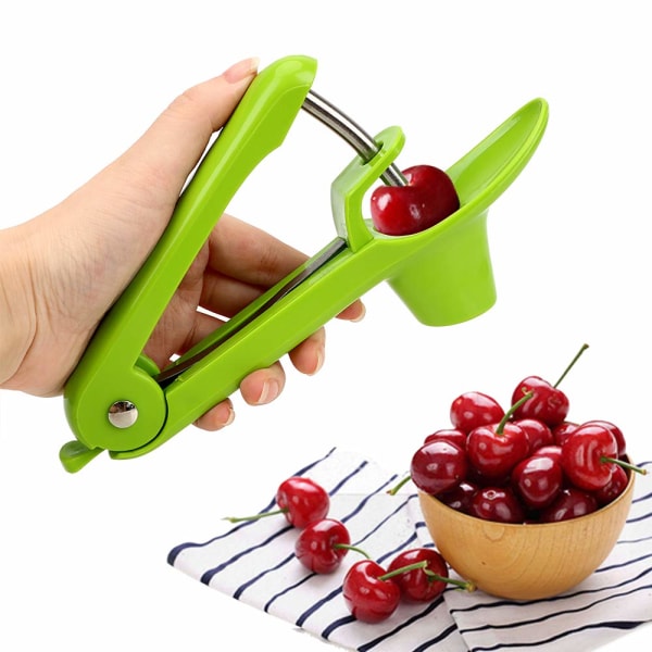 Cherry Pitter Remover, Fruit Olive Core Remove Pit Tool (grønn)