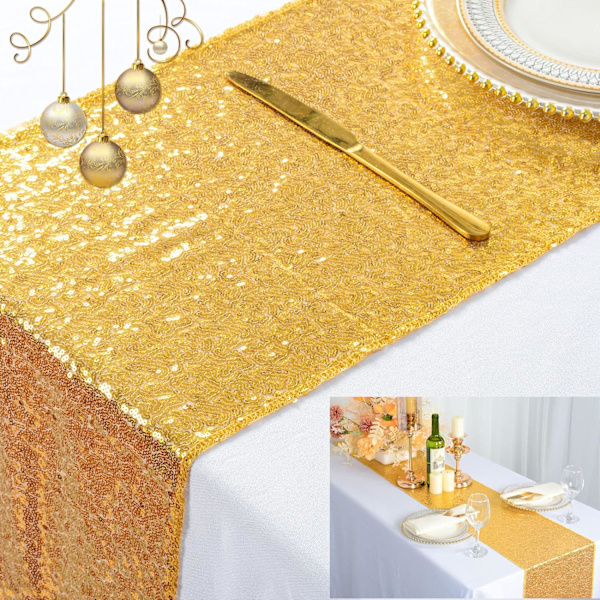 Burgunder Sequin Bordløper Bryllup Borddekorasjon Glitter Bordløpere til Jul Spisestue Bordløper Hjemmedekor