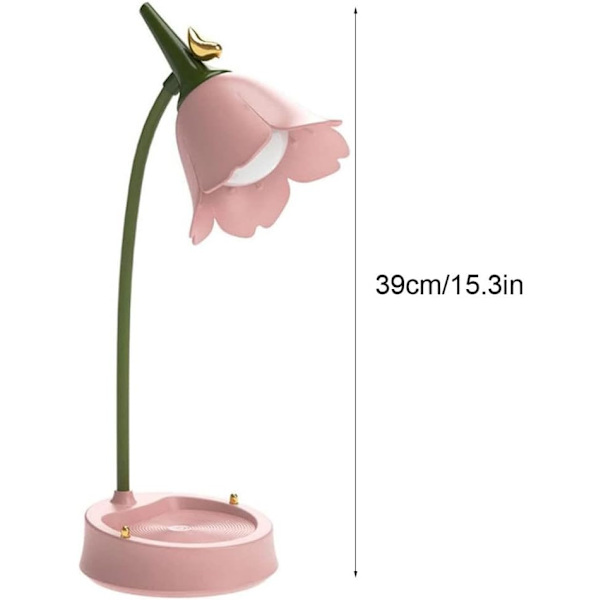 LED-bordlampe USB genopladelig øjenbeskyttelse blomst skrivebordslampe