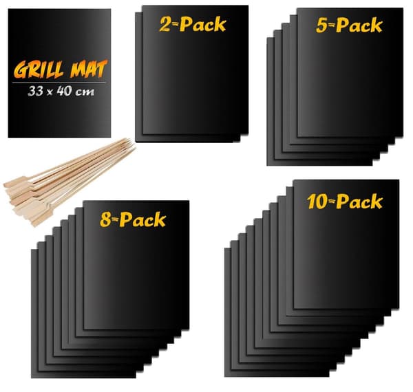Non-stick grillmatte, ovnsmatte og bakematte - Non-stick 2-PACK GRILL MAT
