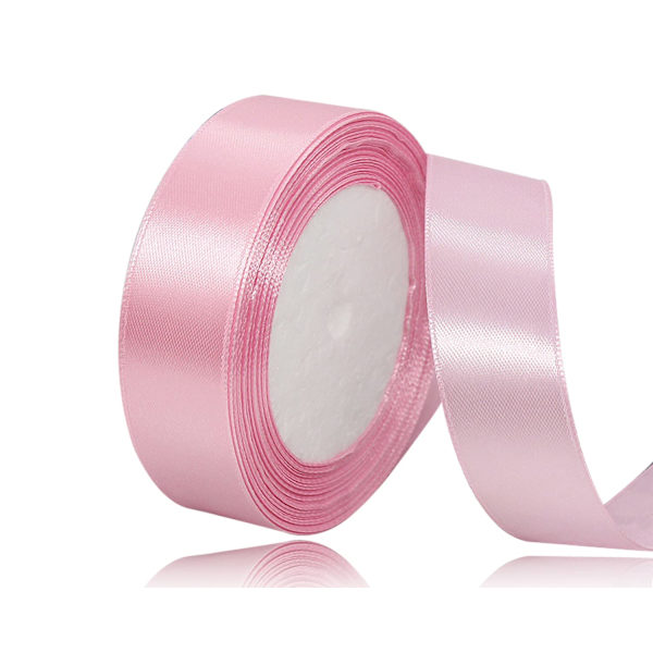 Pink Satinbånd 25mm x 22 Meter, til Gaveindpakning, Håndværk, Ballon, Brudebuket, Bryllupsdekoration