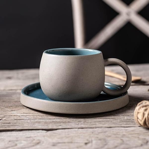 Eksklusivt håndlaget keramisk sett kaffekrus High-End kontor ettermiddagste dessert underkopp blomster tekopp