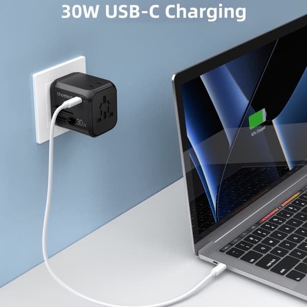 Choetech 35W PD Rejseadapter 3x USB-A 1x USB-C Sort 216