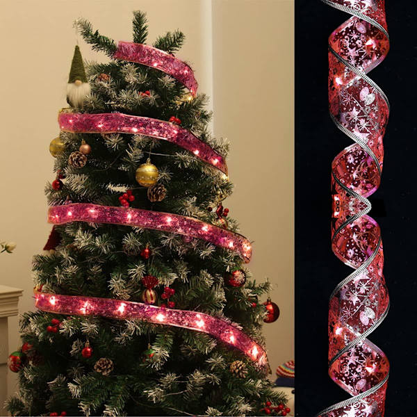 LED-nauhajouluvalot, 16,4 jalkaa (punainen, lämmin valo)