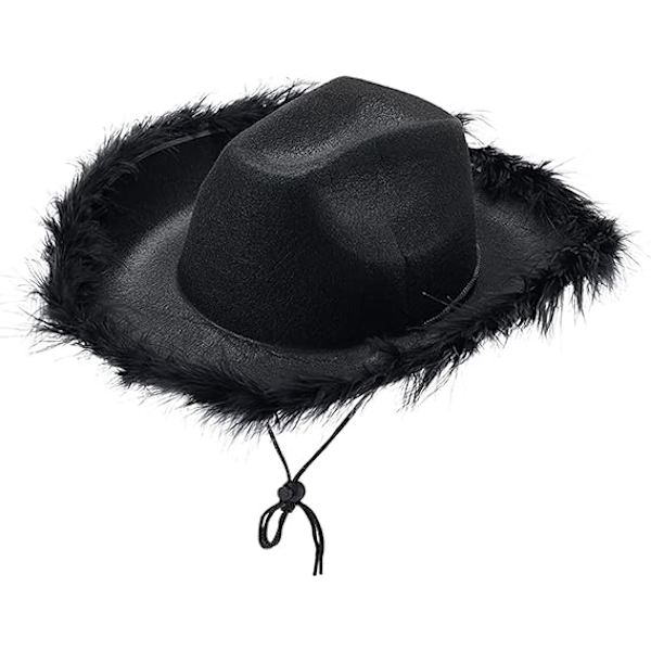 Kvinders Filt Cowboyhat til Fastelavnskostume Rollespil Cosplay Fødselsdagsfest, sort