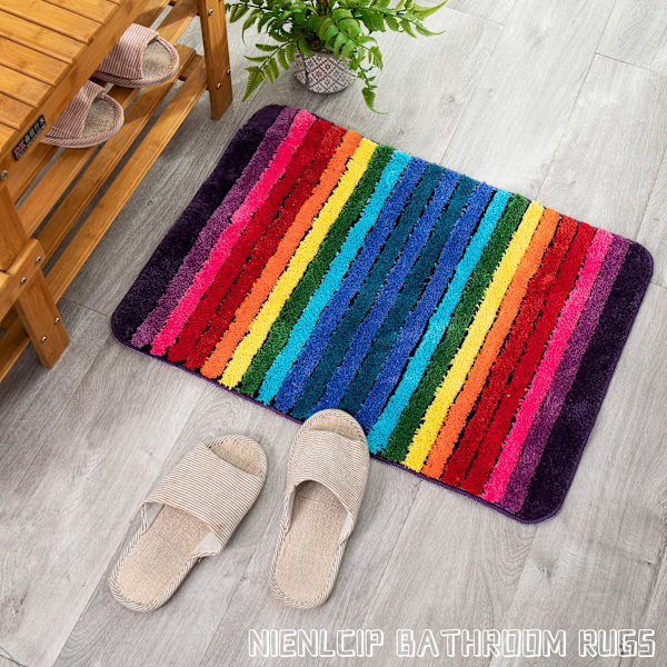 Farverige bademåtter bløde og absorberende mikrofiber 19 x 27 tommer