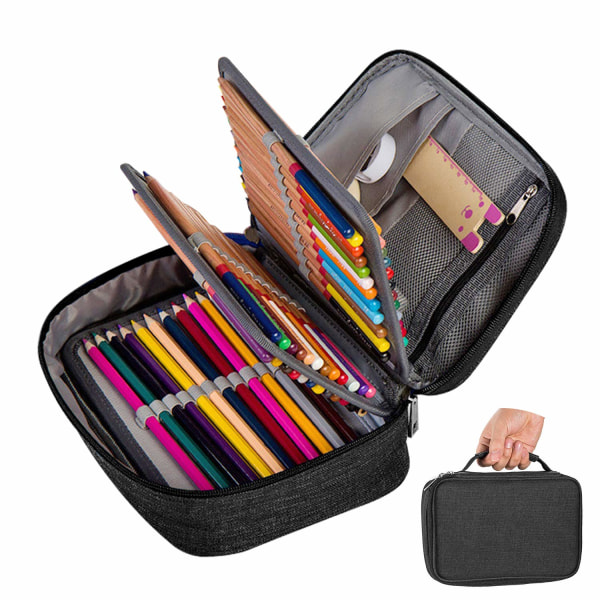 Pencil Case Large Capacity,72 Packs Multifunction Pencil Bag Big Capacity Pen Pouch Holder Organizer Box School Office Supplies for Girls（Black）