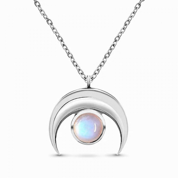 Månsten Halsband Choker Halsband För Kvinnor Regnbåge Syntetisk Månsten Med Sterling Silver Kedja Fin Kort Halsband