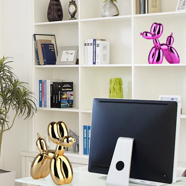 Hunde Statue Samleobjekt Kunst Skulptur Dyrefigur Harpiks Håndværk Stue Skrivebord Hjem Dekoration Ornament Dekorationer Moderne