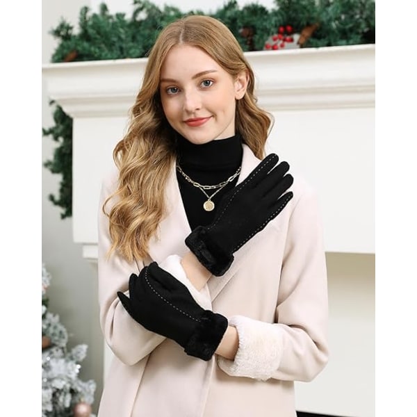 Kvinnor Vinter Touchscreen ullhandskar med thermal fleecefoder, tjocka och varma