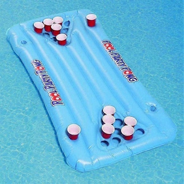 Oppustelig Pool Party Flydende Flåde Multifunktionel Øl Ping Pong Luftmadras Oppusteligt Øl Ping Pong Bord til Strand Swimmingpool Camping