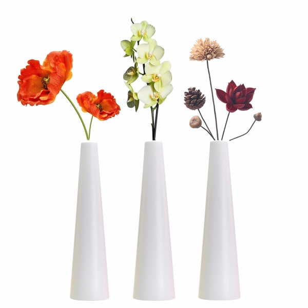 Høy konisk blomstervase av komposittplast, dekorativ blomstervase med små knopper til hjemmet (liten kaliber)