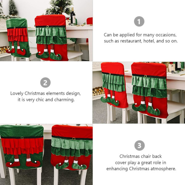 3 st juldekoration bakre tomte stolsöverdrag