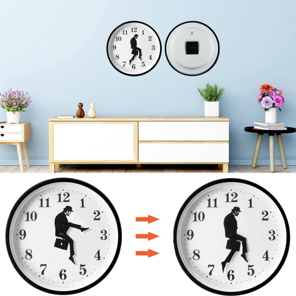 10 Inch Creative Walking Clock Väggklocka Vardagsrum Humanoid Silly Walk Clock för hem Väggdekoration Ornament