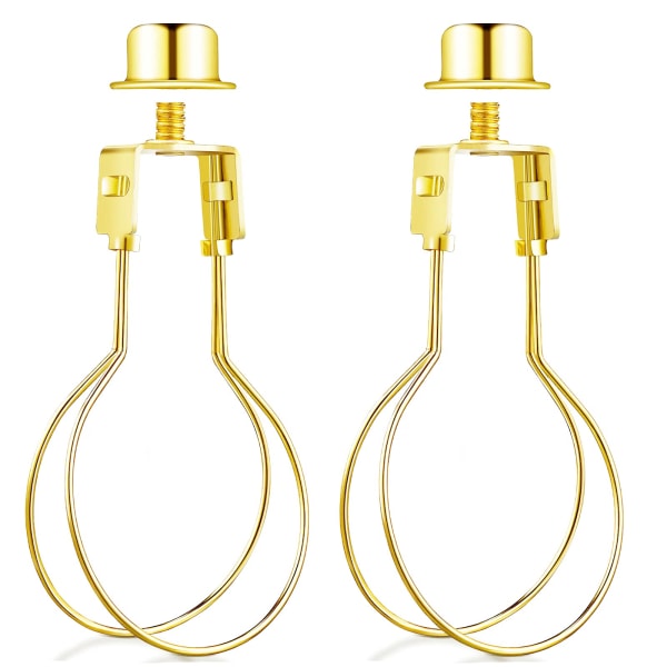 Lampeskjerm harpeholder adaptersett - 2 pakke (gull)