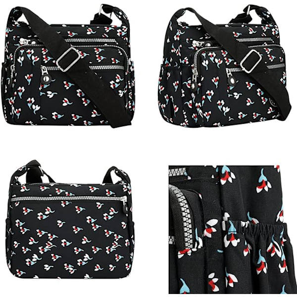 Dametasker med flere lommer, afslappet crossbody taske, rejsetaske, messenger taske til shopping, vandreture, daglig brug