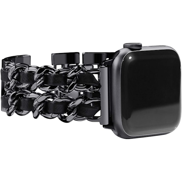 Damklocka Metallarmband Kompatibelt med Apple Watch 42mm 44mm 45mm, Rostfritt Stål Länk Armband för iWatch Serie